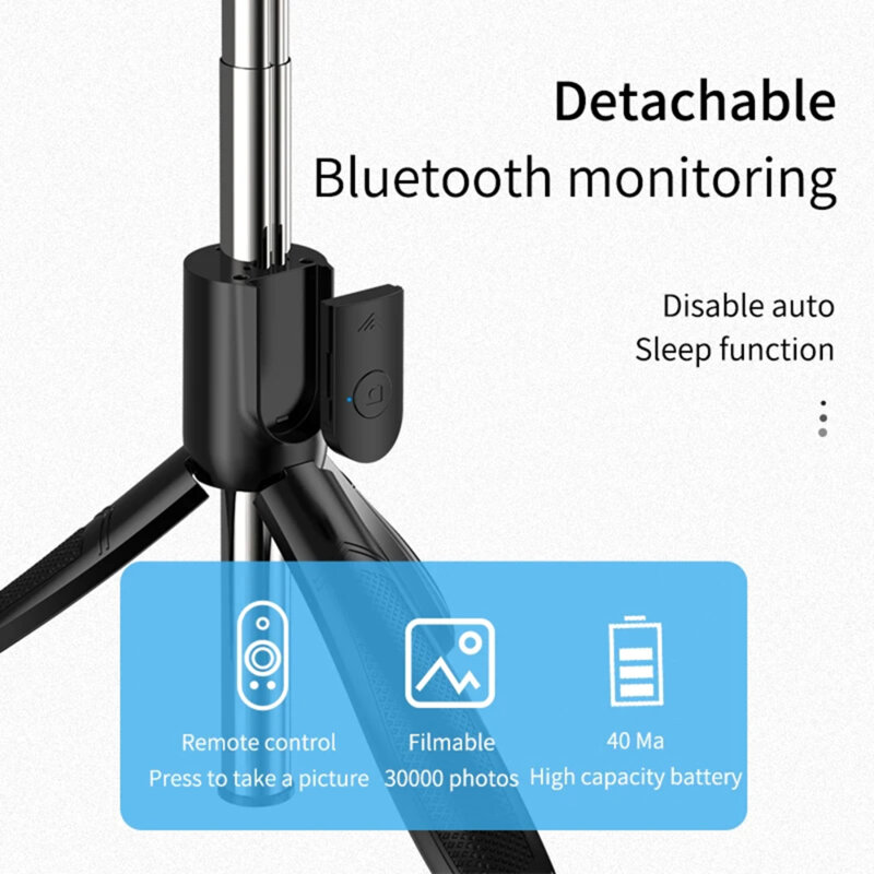 Selfie stick Bluetooth cu telecomanda si LED Techsuit S01-S