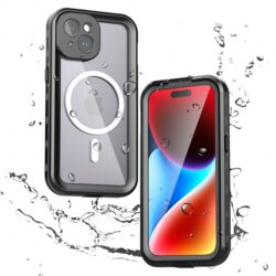 Husa impermeabila iPhone 15 ShellBox Waterproof IP68 MagSafe, negru