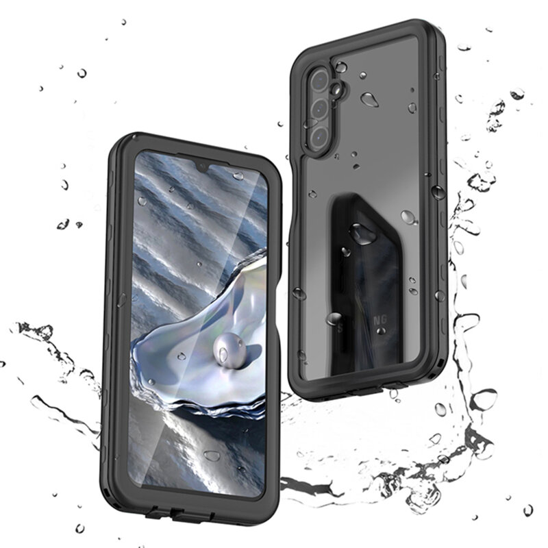 Husa impermeabila Samsung Galaxy A14 4G ShellBox Waterproof IP68, negru