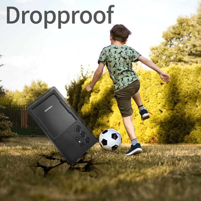 Husa impermeabila Samsung Galaxy S23 Ultra ShellBox Waterproof IP68, negru