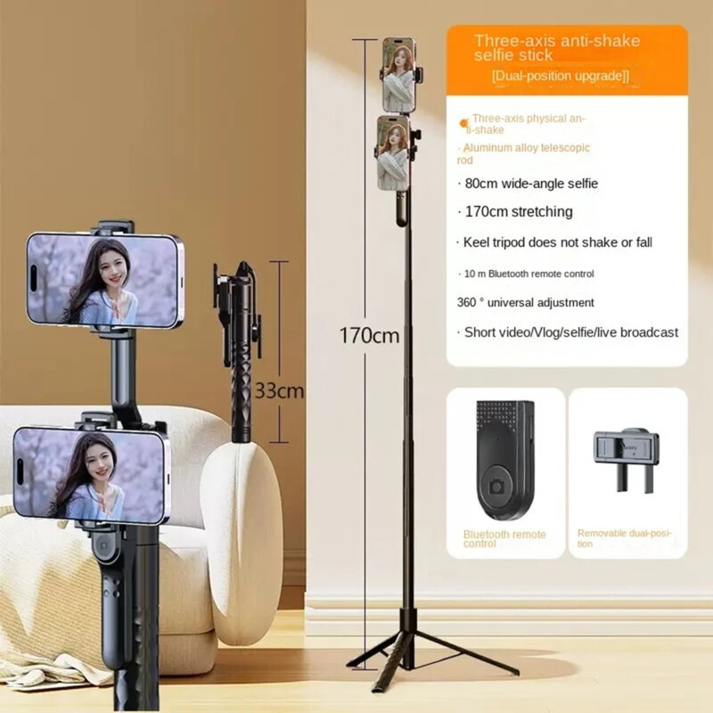 Selfie stick Bluetooth cu telecomanda, Techsuit K28, 175cm
