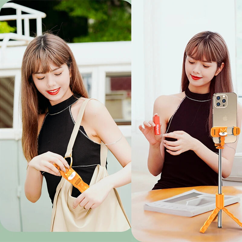 Mini selfie stick Bluetooth cu telecomanda Techsuit KT01