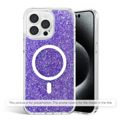 Husa cu sclipici iPhone 7 Techsuit Sparkly Glitter MagSafe, mov