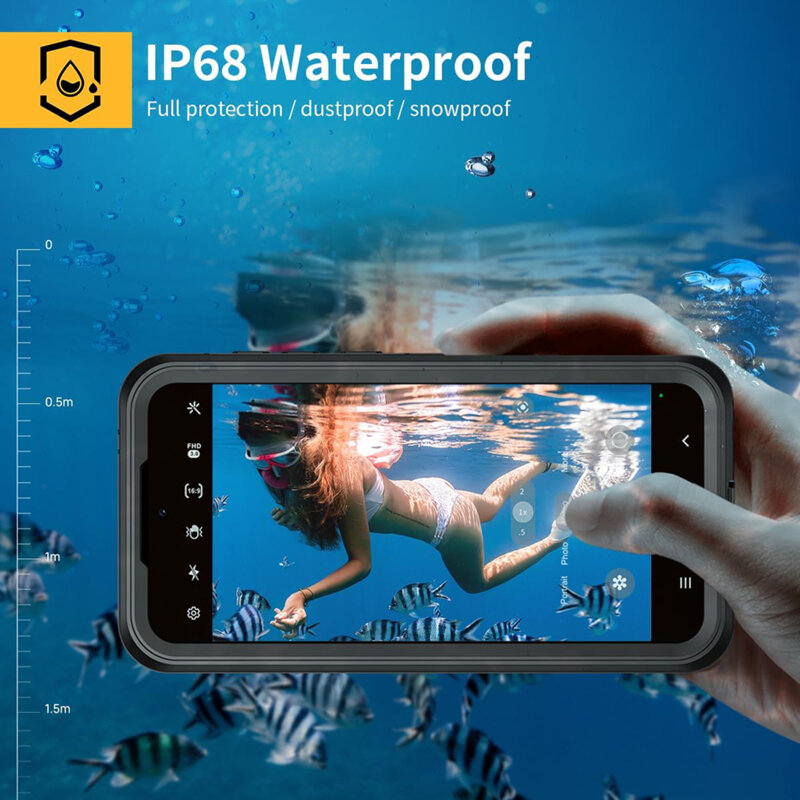 Husa impermeabila Samsung Galaxy A35 5G ShellBox Waterproof IP68, negru
