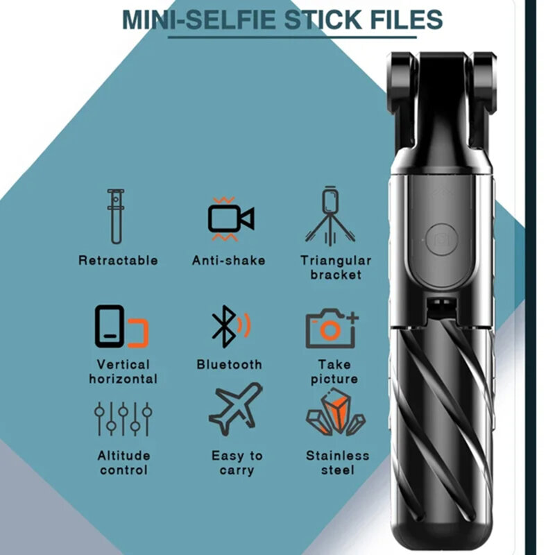 Mini selfie stick cu telecomanda si trepied Techsuit K03