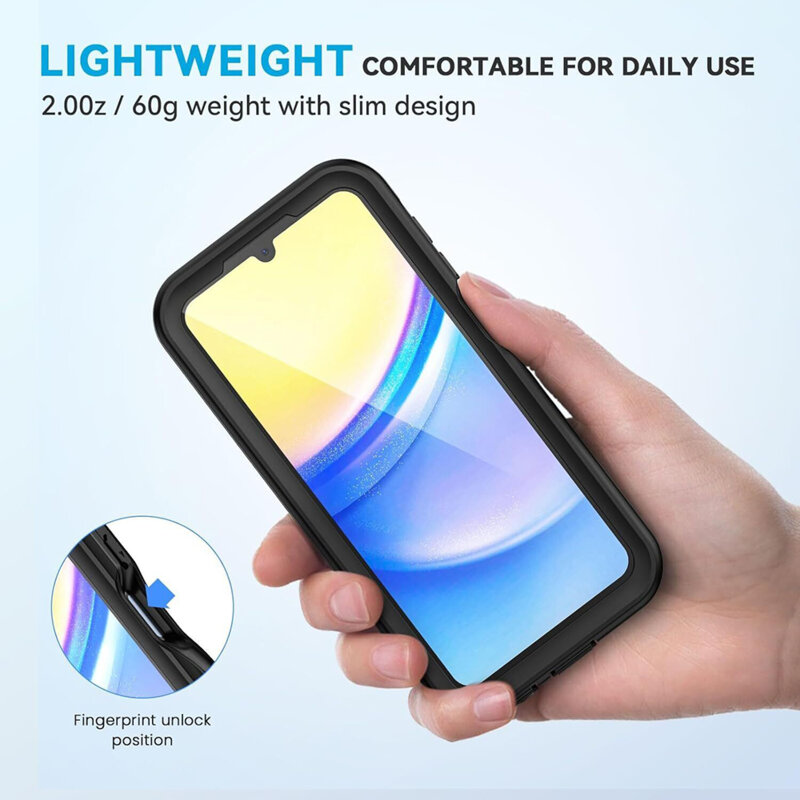 Husa impermeabila Samsung Galaxy A15 4G ShellBox Waterproof IP68, negru