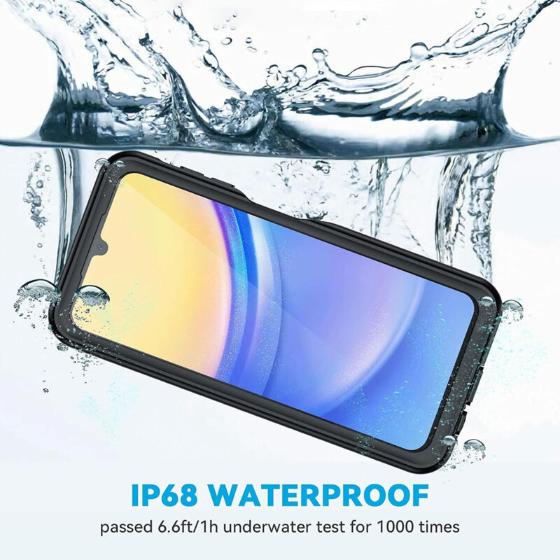 Husa impermeabila Samsung Galaxy A15 5G ShellBox Waterproof IP68, negru