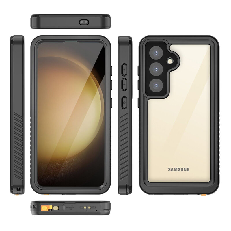 Husa impermeabila Samsung Galaxy S24 Plus ShellBox Waterproof IP68, negru