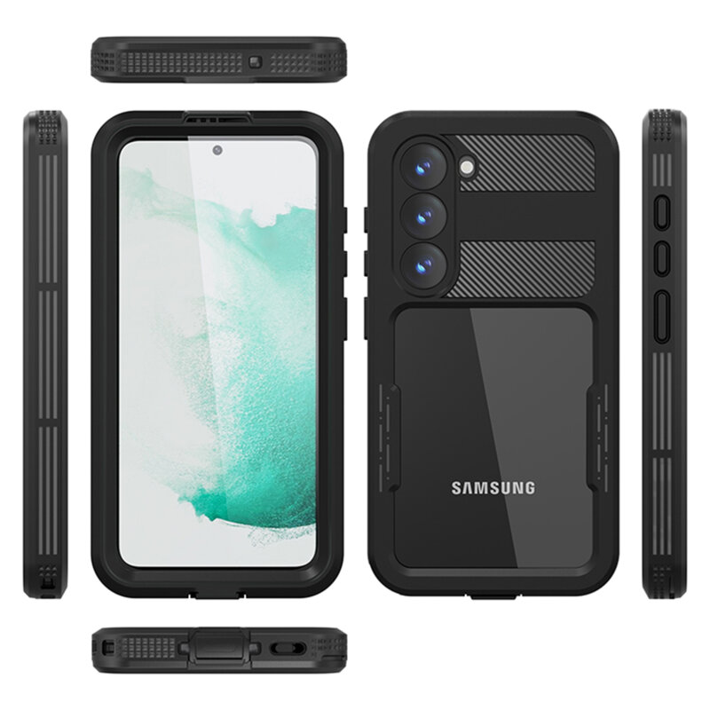 Husa impermeabila Samsung Galaxy S23 ShellBox Waterproof IP68, negru