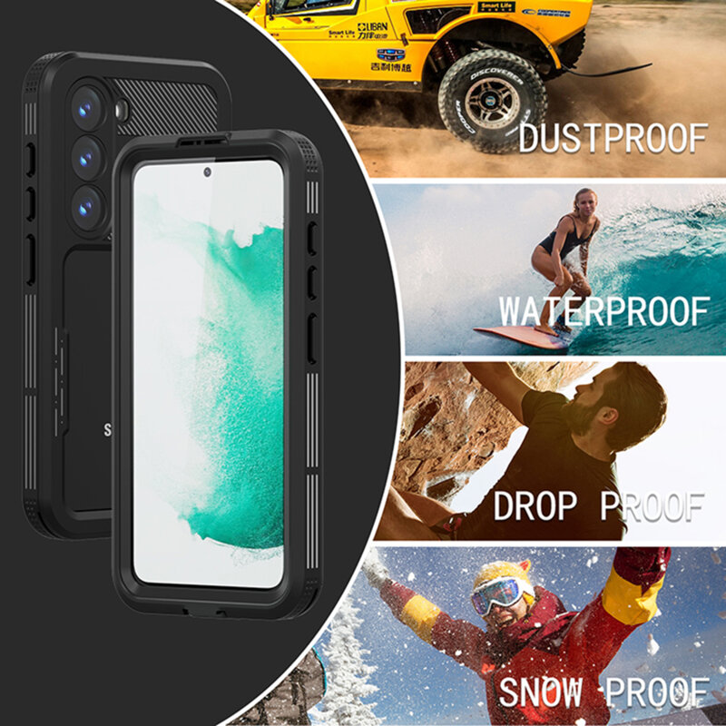 Husa impermeabila Samsung Galaxy S23 ShellBox Waterproof IP68, negru