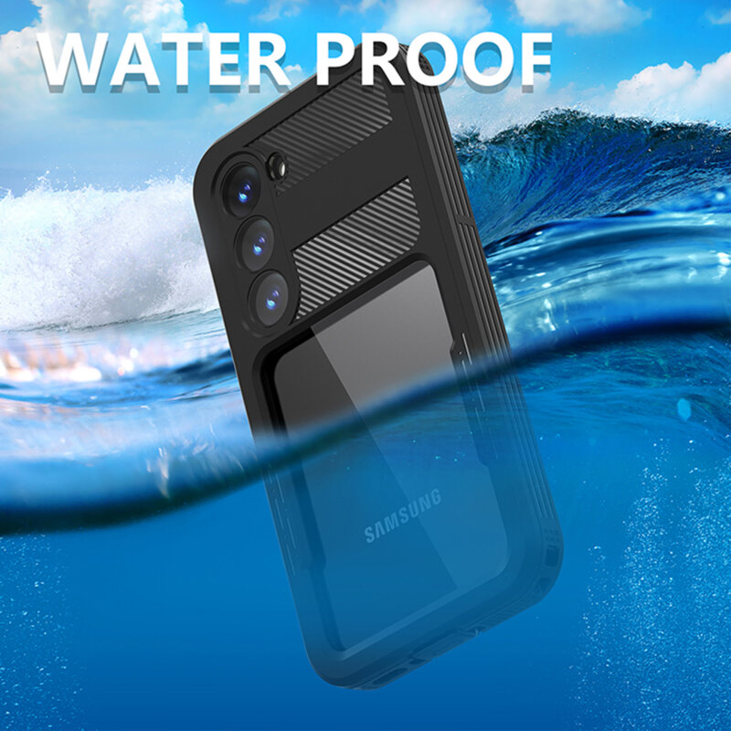 Husa impermeabila Samsung Galaxy S23 ShellBox Waterproof IP68, negru