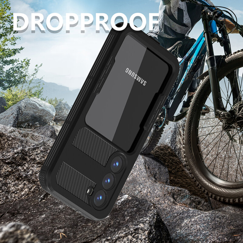 Husa impermeabila Samsung Galaxy S23 ShellBox Waterproof IP68, negru