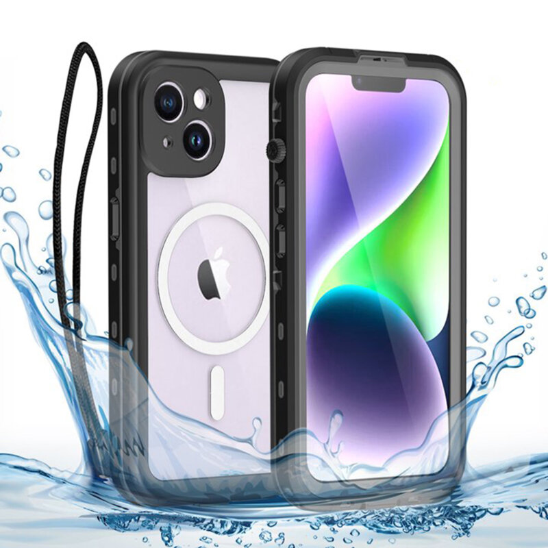 Husa impermeabila iPhone 14 Plus ShellBox Waterproof IP68, negru