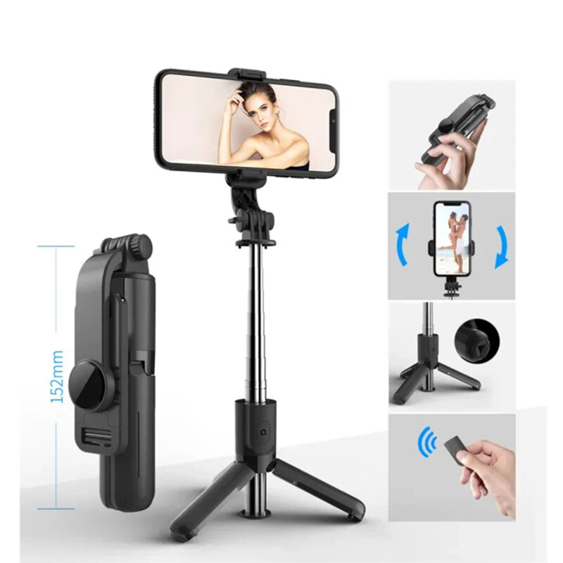 Selfie stick cu trepied, telecomanda, 360 Techsuit L11, 73cm