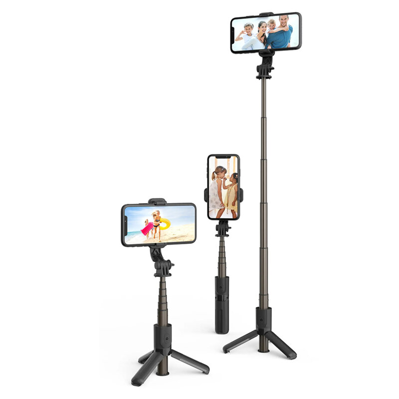 Mini Selfie stick cu trepied si telecomanda Techsuit L10, 68cm