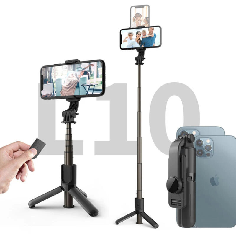 Mini Selfie stick cu trepied si telecomanda Techsuit L10, 68cm