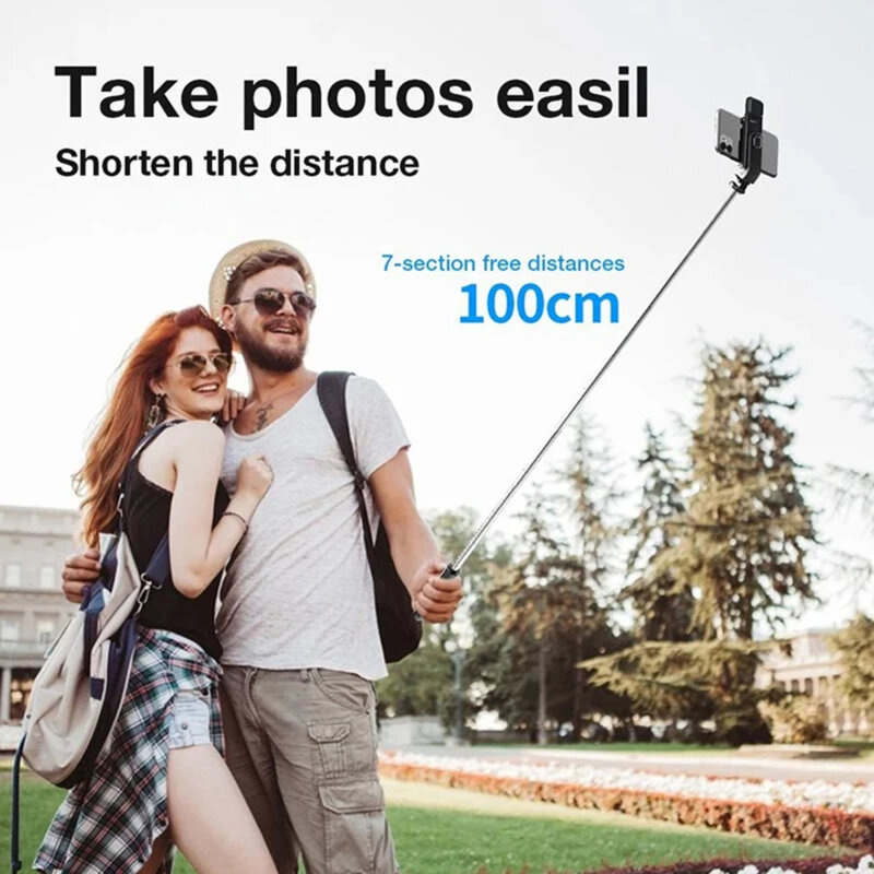 Selfie stick cu trepied si lumina LED Techsuit L02s, 104cm