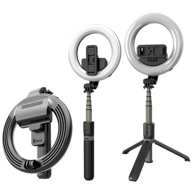 Selfie stick cu trepied si ring light Techsuit L07, 90cm