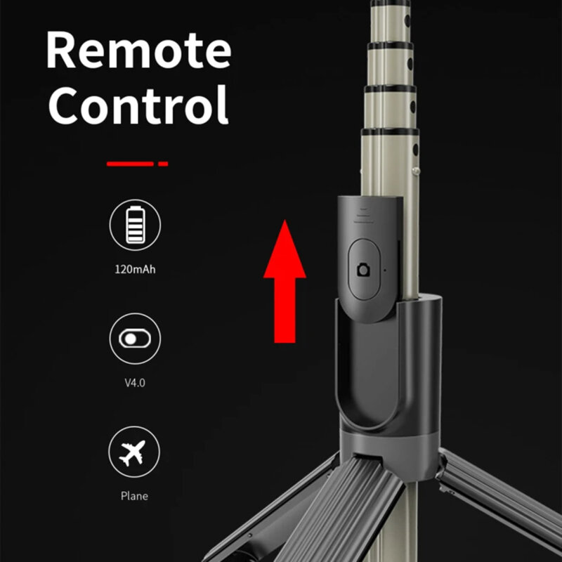 Selfie stick cu trepied si ring light Techsuit L07, 90cm