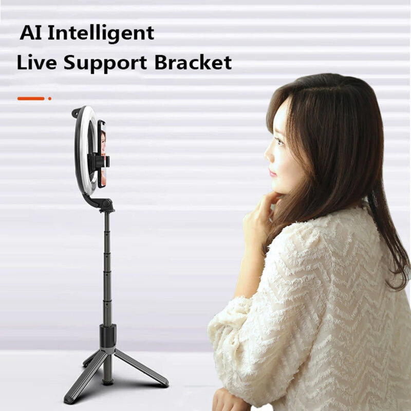Selfie stick cu trepied si ring light Techsuit L07, 90cm