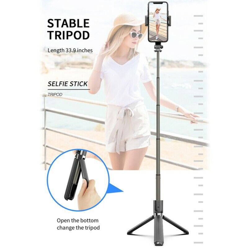 Selfie stick Bluetooth cu telecomanda Techsuit L08, 86cm