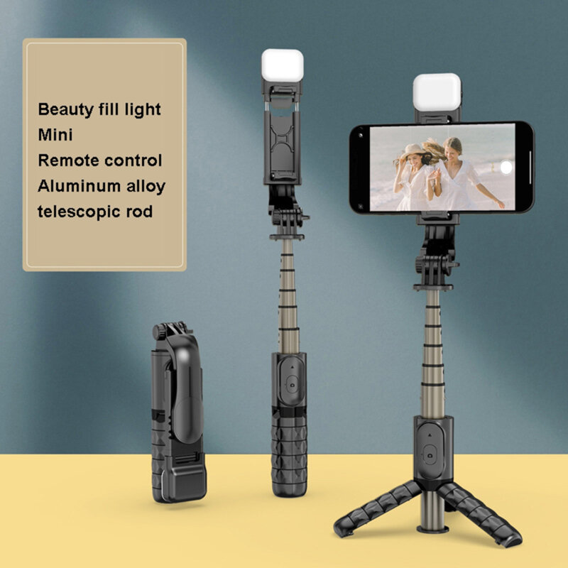 Mini selfie stick Bluetooth cu telecomanda Techsuit Q10s, 70cm
