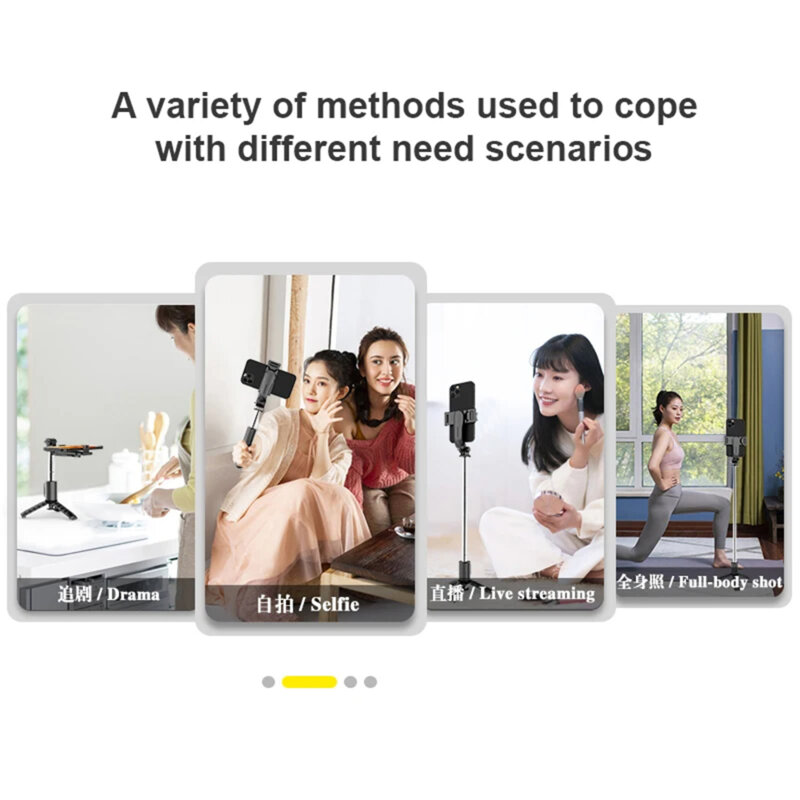 Mini selfie stick Bluetooth cu telecomanda Techsuit Q11s, 76cm