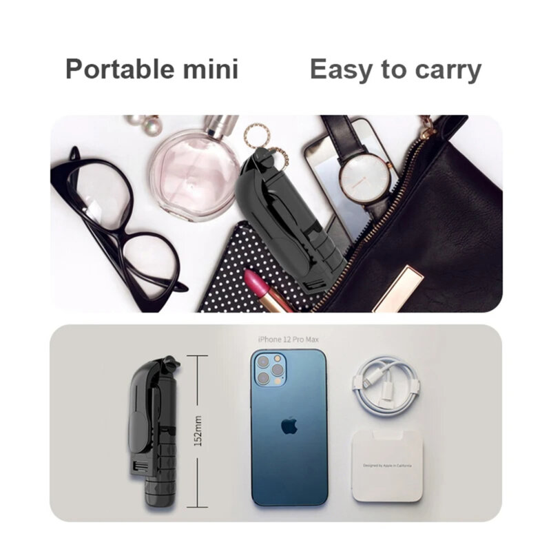 Mini selfie stick Bluetooth cu telecomanda Techsuit Q11s, 76cm