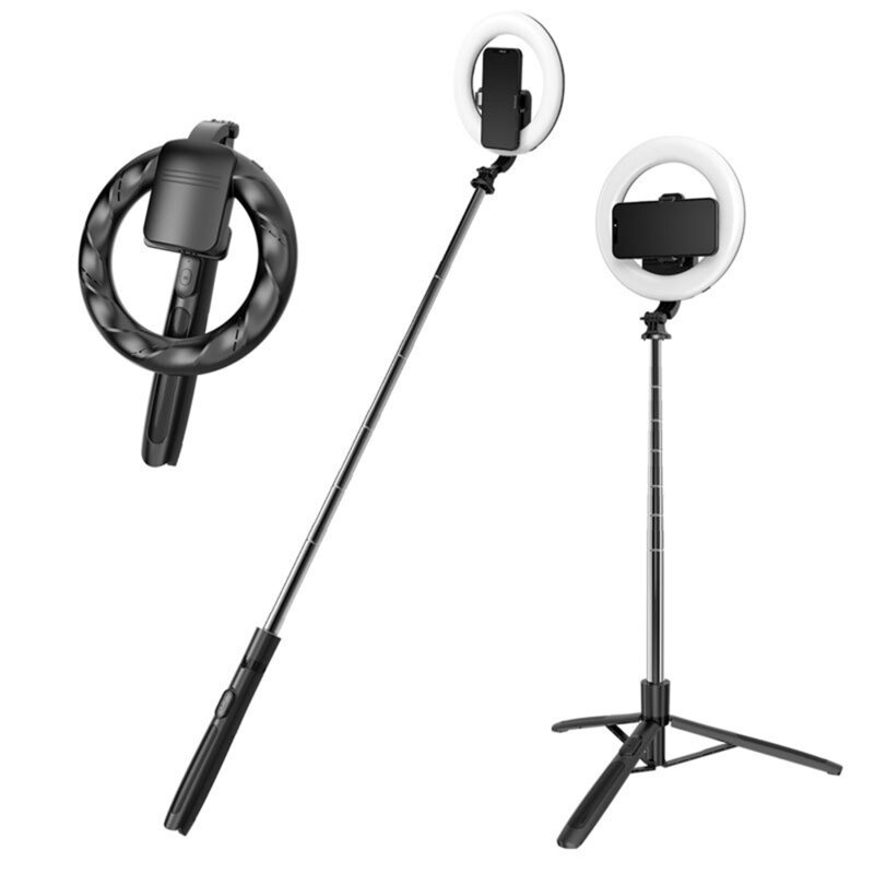 Selfie stick tripod, ring light, telecomanda Techsuit Q05s, 170cm