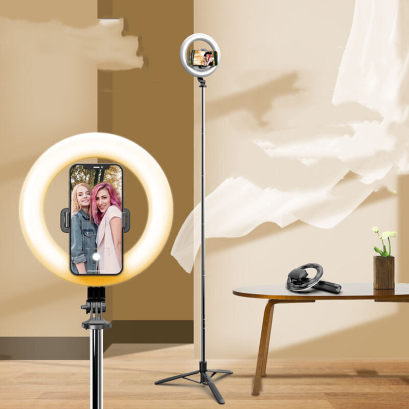 Selfie stick tripod, ring light, telecomanda Techsuit Q05s, 170cm