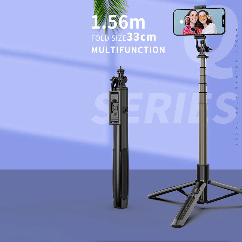 Selfie stick Bluetooth cu trepied stabil Techsuit Q06, 156cm