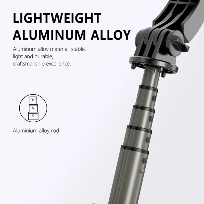 Selfie stick Bluetooth cu trepied si LED Techsuit Q03s, 76cm