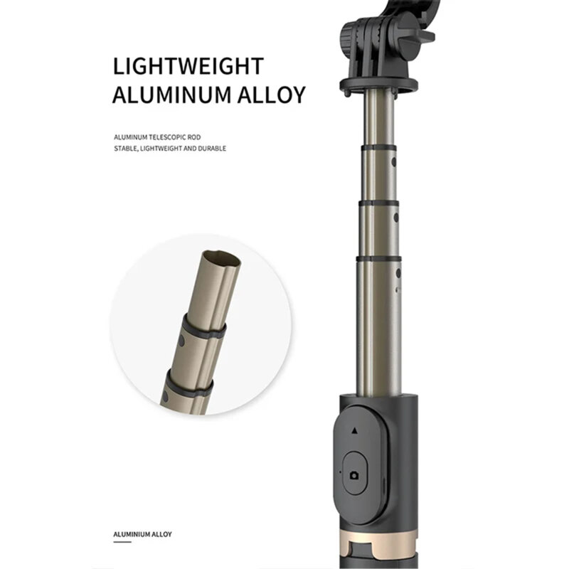 Selfie stick cu trepied si telecomanda Techsuit Q03, 74cm
