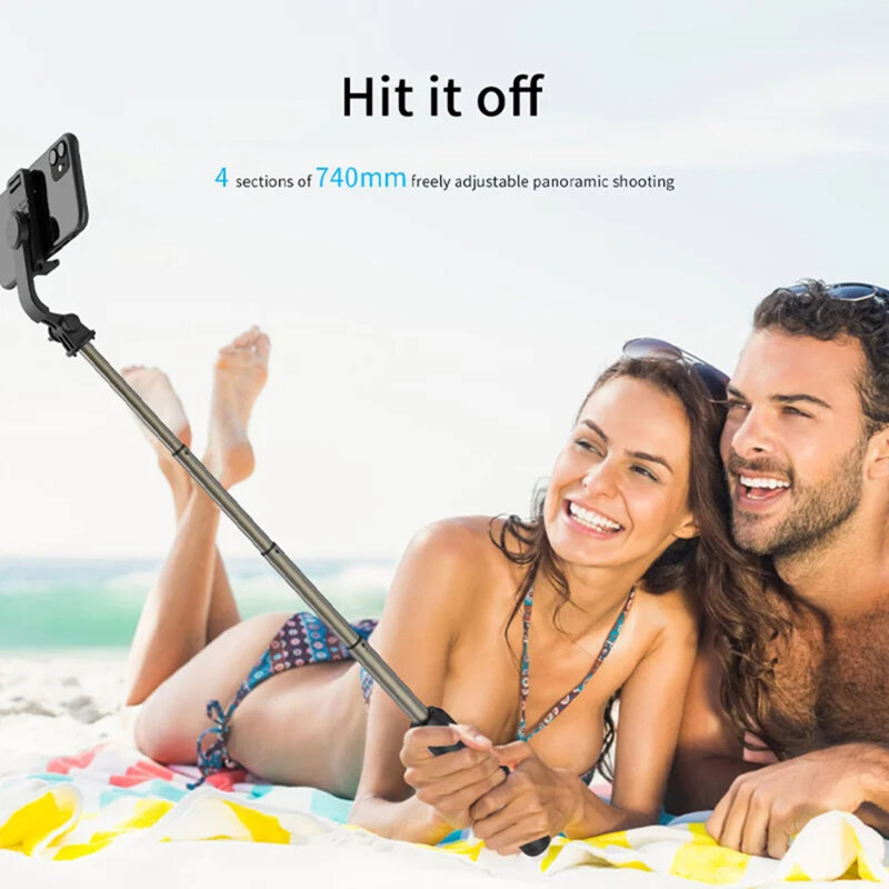 Selfie stick cu trepied si telecomanda Techsuit Q03, 74cm