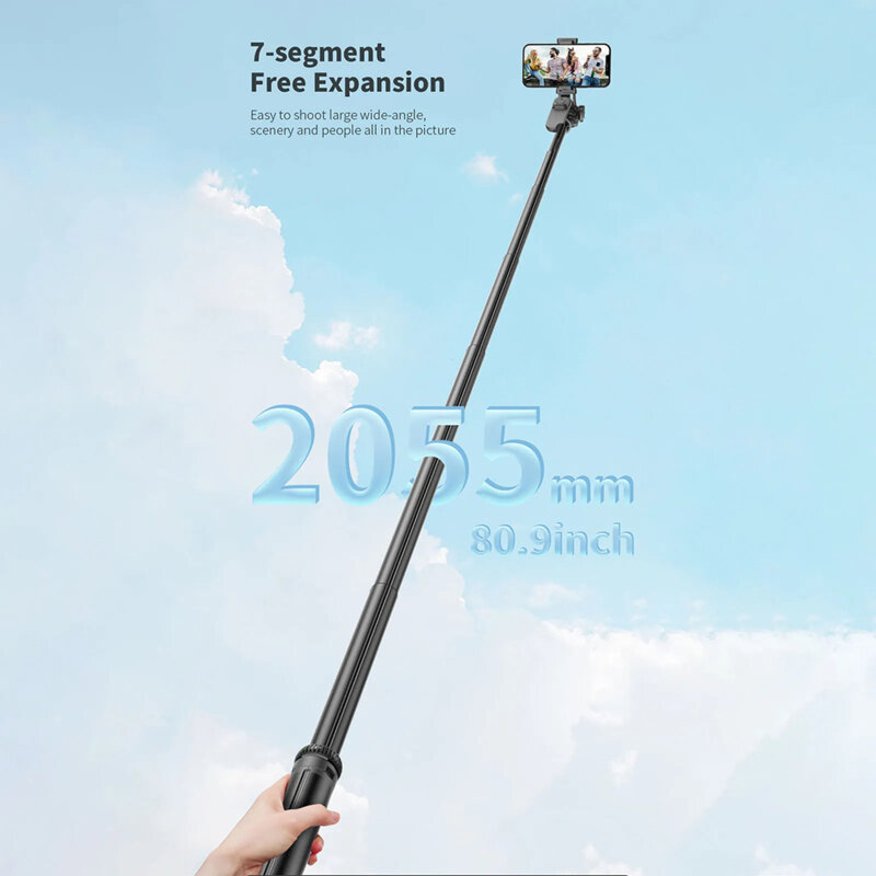 Selfie stick Bluetooth cu trepied stabil Techsuit C05, 205cm