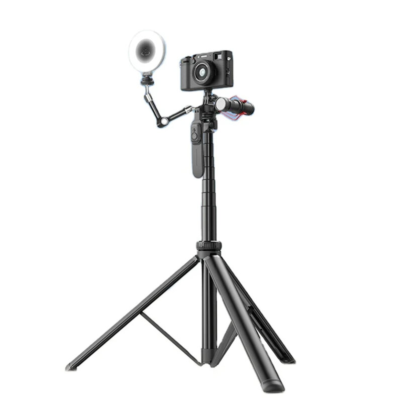 Selfie stick Bluetooth cu trepied stabil Techsuit C05, 205cm
