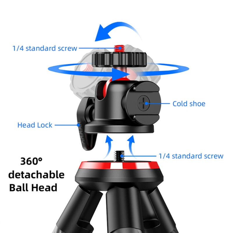 Selfie stick cu trepied flexibil Techsuit C02, 43cm