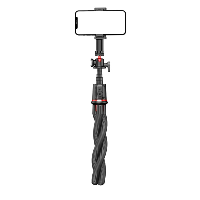 Selfie stick cu trepied flexibil, telecomanda Techsuit C03, 64cm