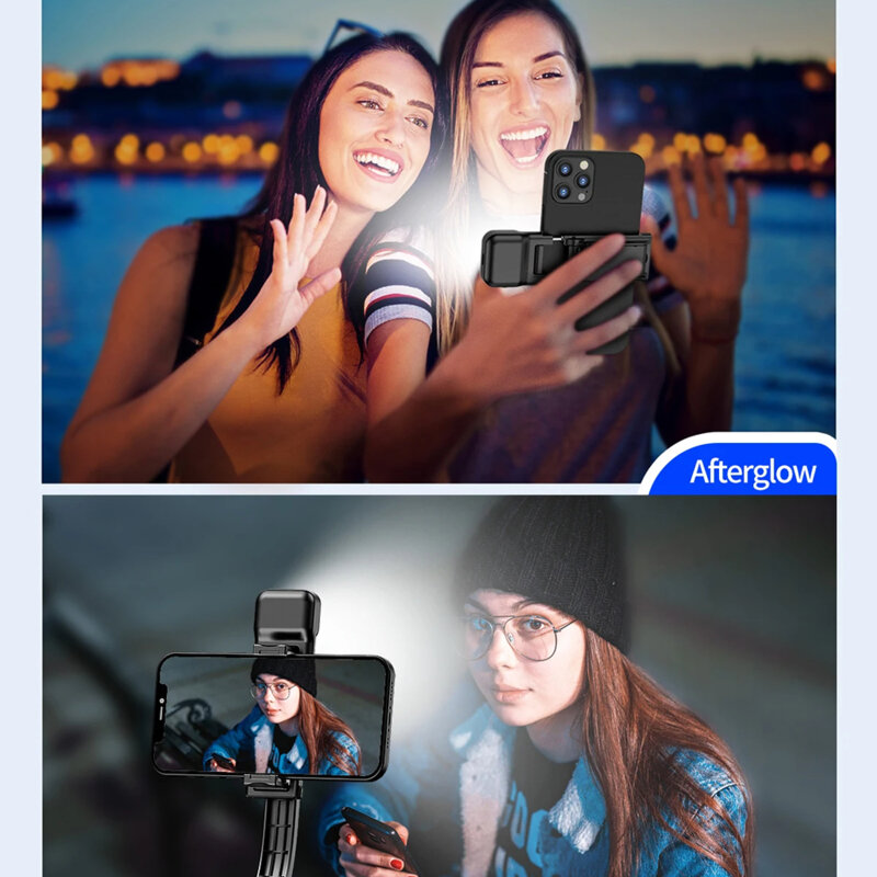Selfie stick Bluetooth cu trepied si LED Techsuit C01s, 107cm