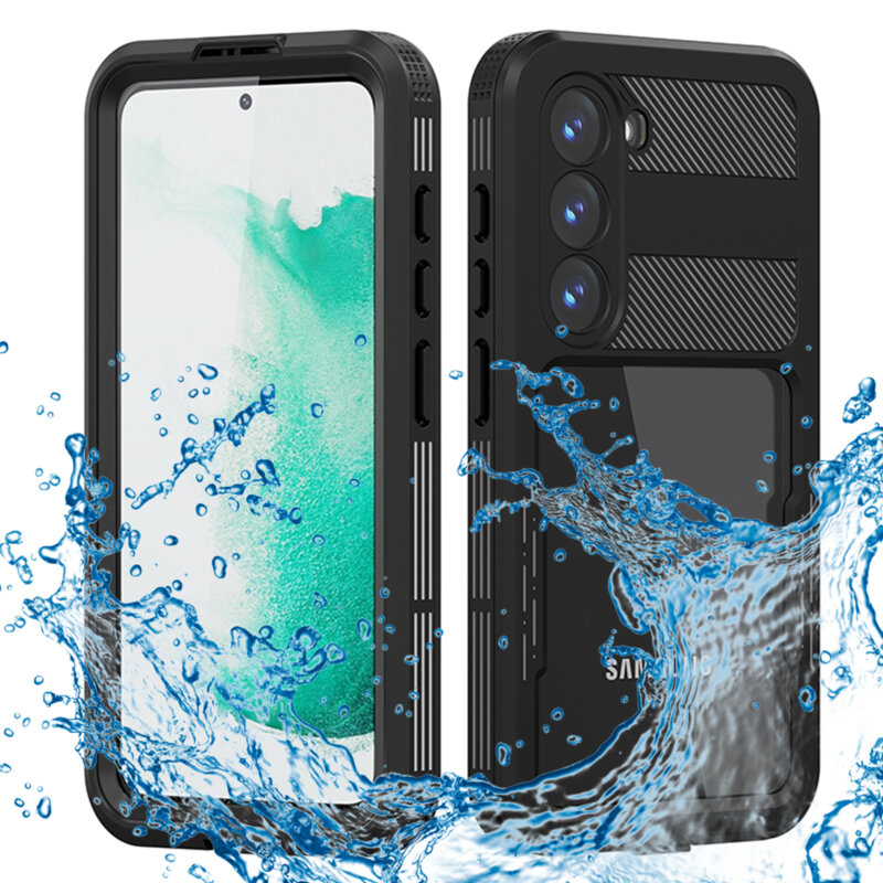 Husa impermeabila Samsung Galaxy S23 ShellBox Waterproof IP68, negru