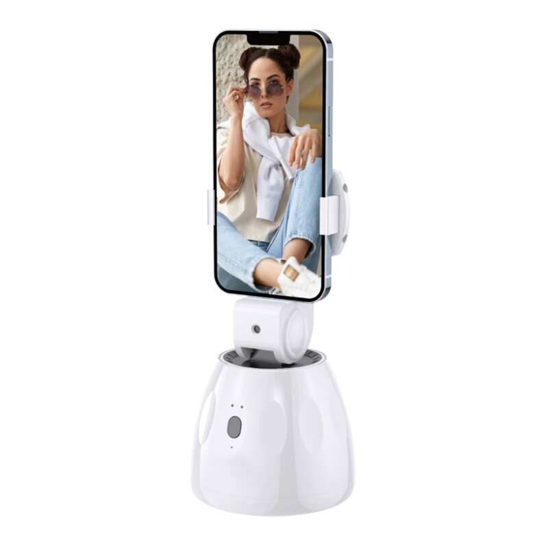 Gimbal inteligent telefon cu face tracking Techsuit Q3, alb
