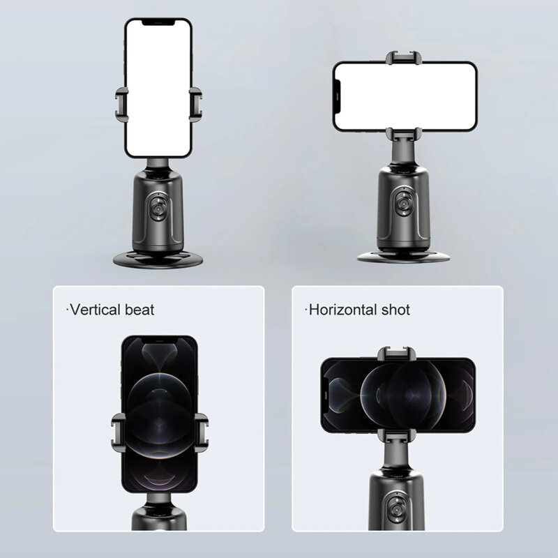 Gimbal telefon cu face tracking 360 Techsuit P01 Pro, negru