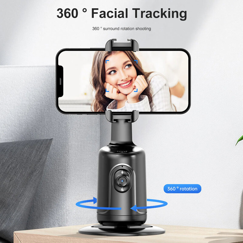 Gimbal telefon cu face tracking 360 Techsuit P01 Pro, negru