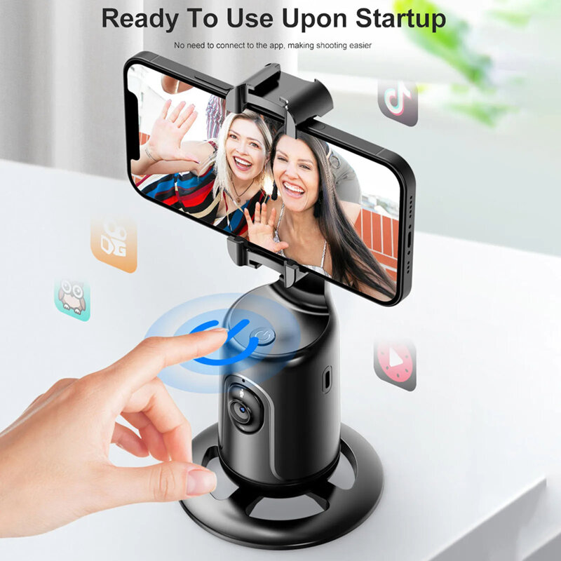 Gimbal telefon cu face tracking 360 Techsuit P01 Pro, negru