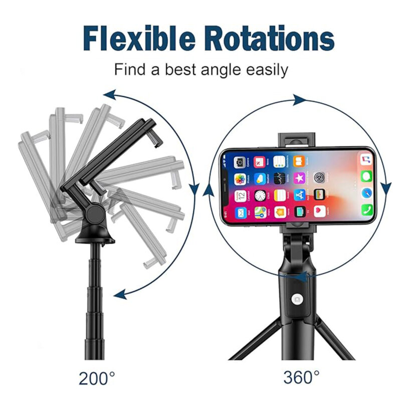 Selfie Stick Bluetooth cu telecomanda si trepied Techsuit K22
