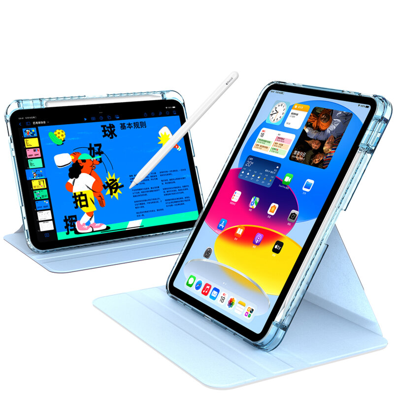 Husa iPad 10 (2022) 10.9 Techsuit Crystal Vision, bleu
