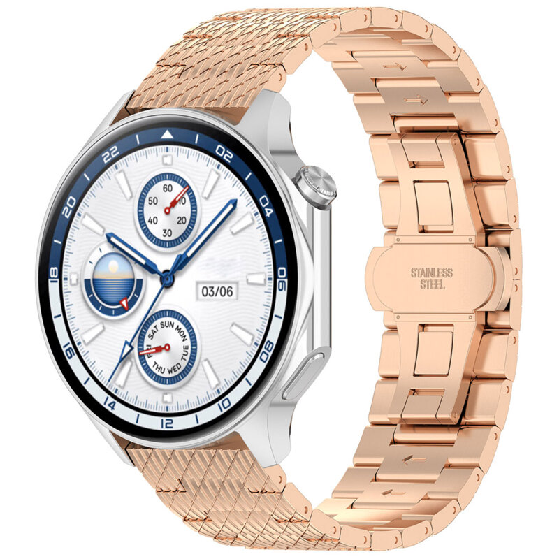 Curea premium Huawei Watch GT 3 46mm Techsuit, roz, W052