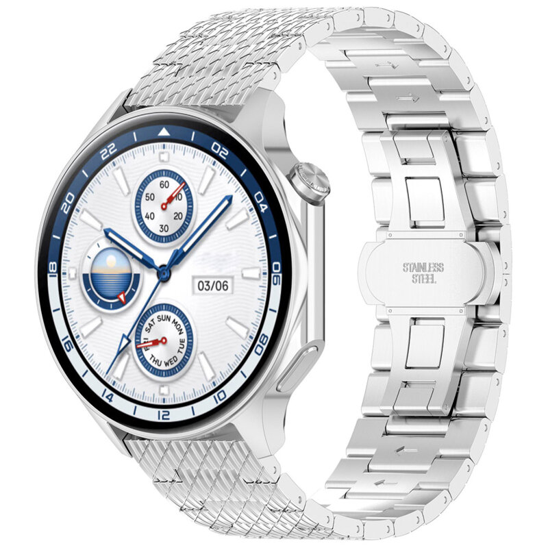 Curea premium Huawei Watch GT 2 46mm Techsuit, argintiu, W052