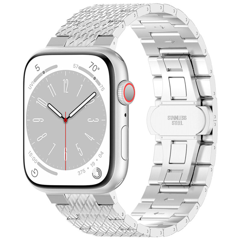 Curea premium Apple Watch 6 44mm Techsuit, argintiu, W052