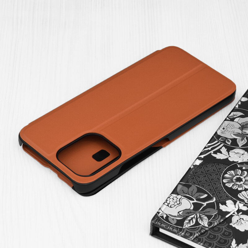 Husa Xiaomi Redmi 12 4G Eco Leather View flip tip carte, portocaliu